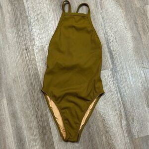 Madewell Second Wave Ribbed High Square Neck One Piece Swim Suit​​